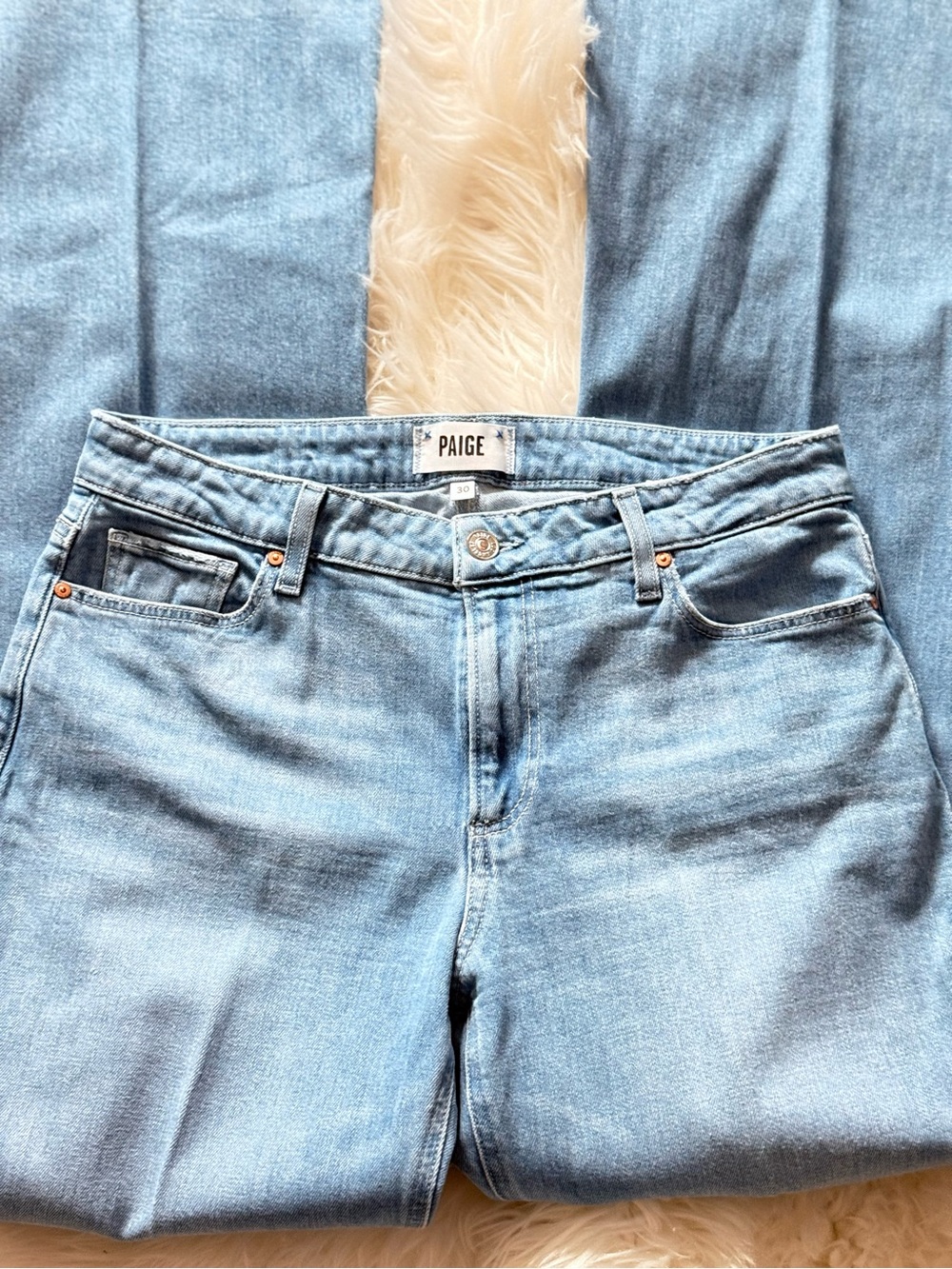 PAIGE Sabine Radical Low Rise Wide Leg Vintage Style Denim Jeans Size 30 - Picture 4 of 9